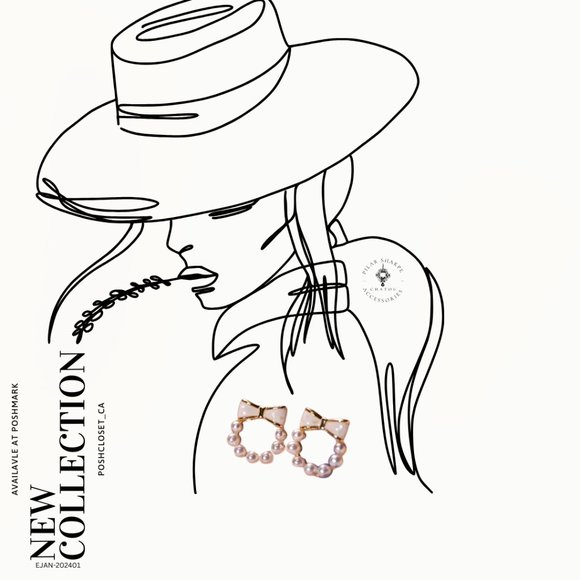 Stainless Steel Bow/Pearls Earrings - Picture 2 of 2